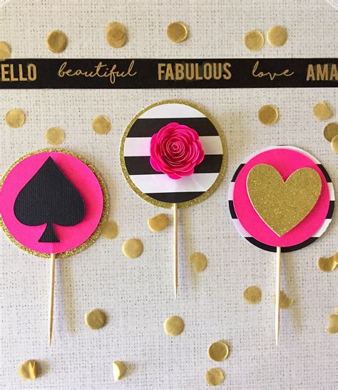 kate spade inspired mini cupcake toppers